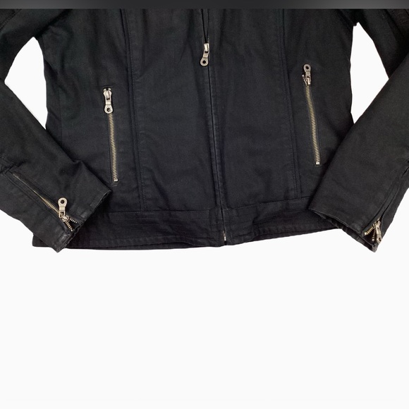 Harley Davidson Embroidered Denim Twill with Removable Hoodie Black. Sz M - Picture 8 of 9